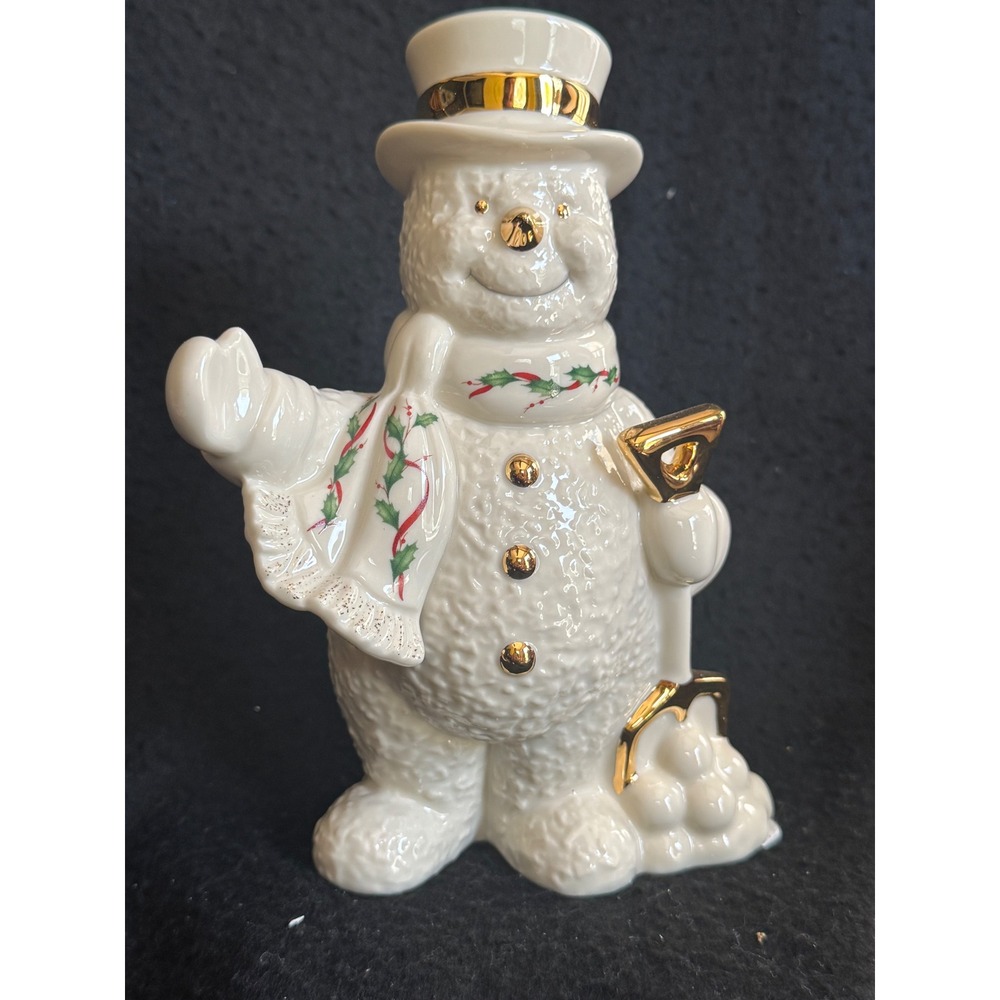 Lenox Very First Snow Snowman Figurine Ivory China 24k Gold Accents 802738